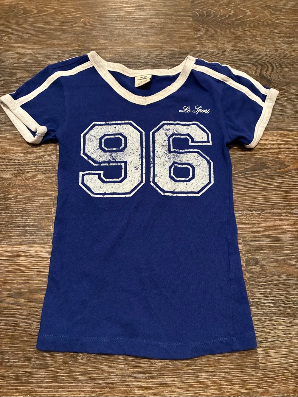 Urban Outfitters Royal Blue '96 V-Neck Graphic Tee with White Trim